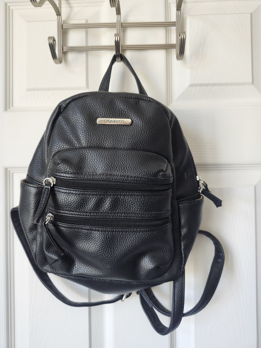 Stone & Co. Black Textured Mini Backpack